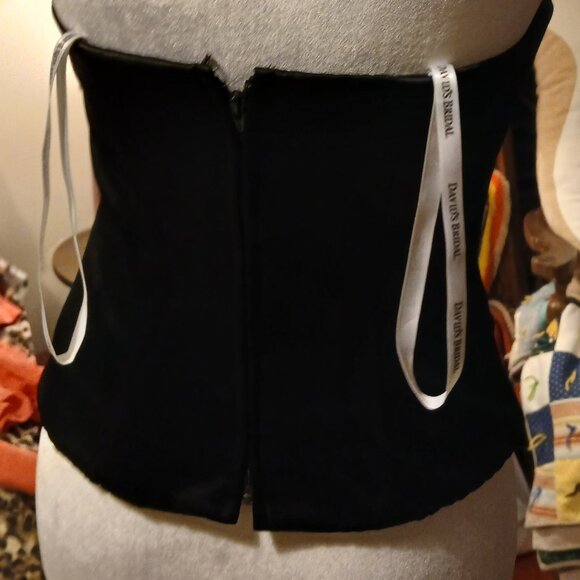 David's Bridal Womens Size 4 Black Strapless Bustier Top - Picture 3 of 13